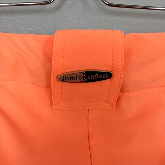 Jamie Sadock Women's Size 8 Passion Orange Golf Knee Shorts Zip Pockets Bermuda - Picture 11 of 12